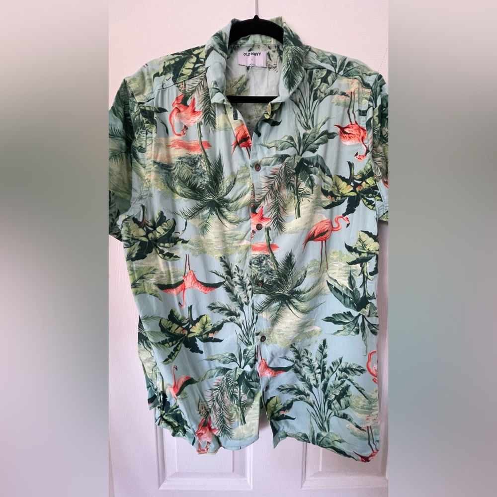 Tropical Flamingo Print Shirt